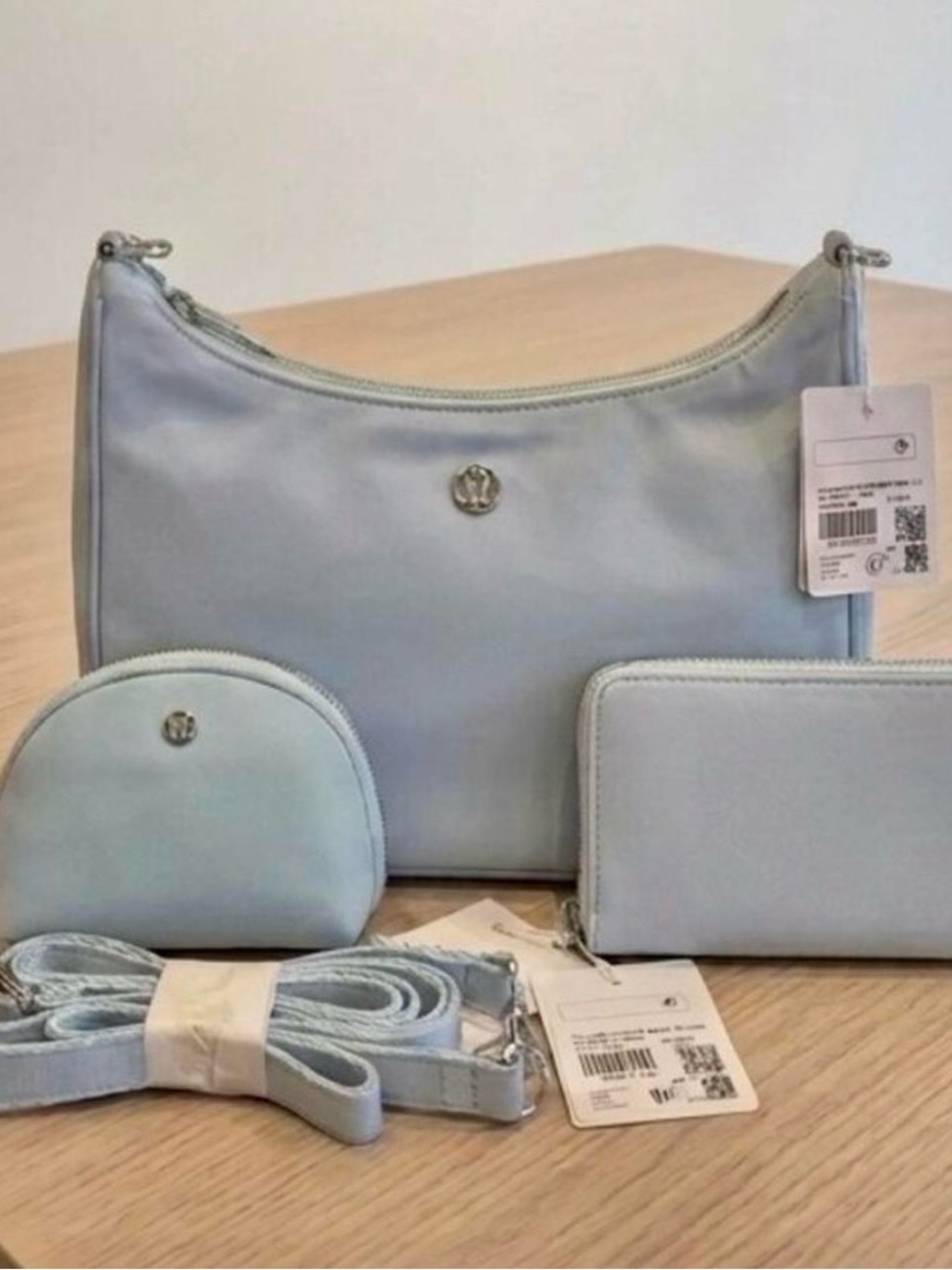Lululemon 3L Light Blue Women's Crossbody Set with Wallet and Coin Pouch